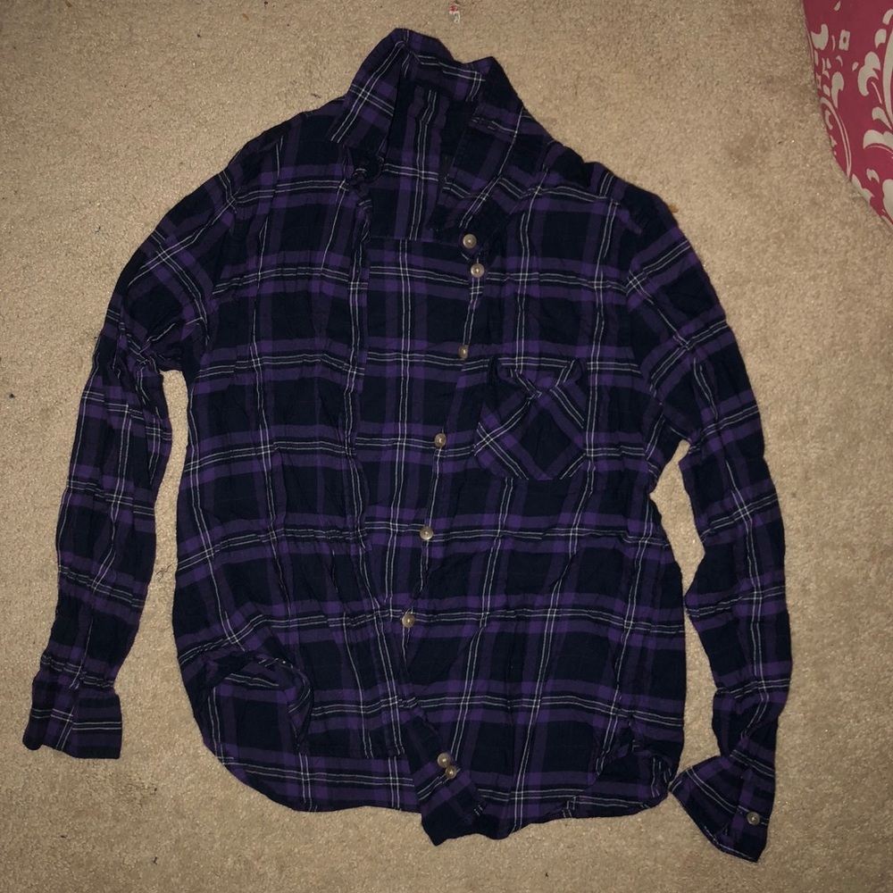 American Eagle Purple Flannel